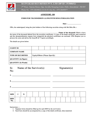 Demat Account Transmission Form