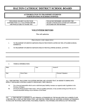 Authorization to Transport Students