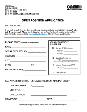 Open Position Application