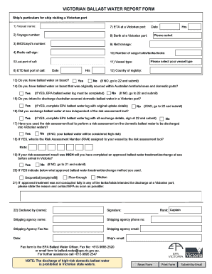 Victorian Ballast Water Report Form