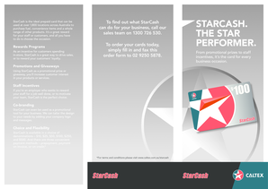 Caltex StarCash Order Form