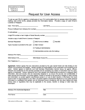 Request for User Access Form