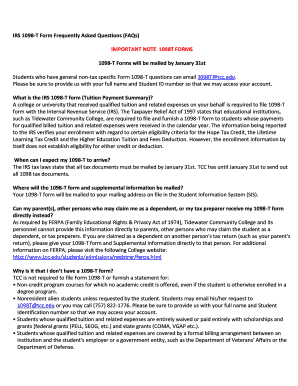 IRS 1098-T Form FAQ