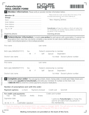 FutureScripts Mail-Order Form