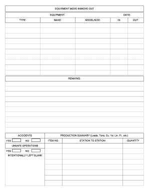 Equipment Move-In/Move-Out Form