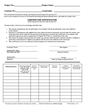 US Federal Contractor Invoice Certification