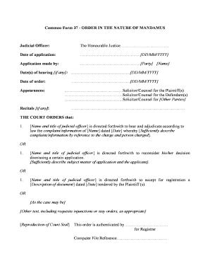 Order in the Nature of Mandamus