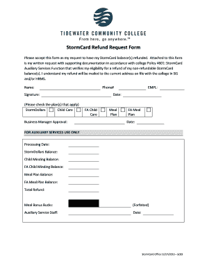 StormCard Refund Request Form