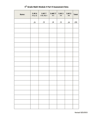 5th Grade Math Module 4 Part B Assessment