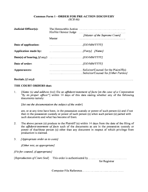 Order for Pre-Action Discovery