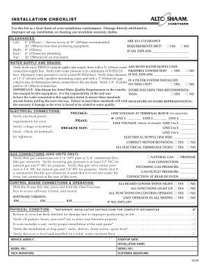 CombiTherm Oven Installation Checklist