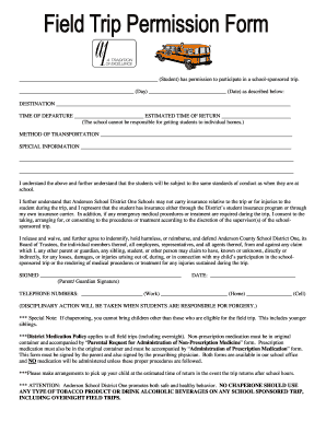 Field Trip Permission Slip