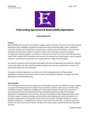 Elgin ISD iPad Lending Agreement