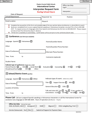 Interpreter Request Form