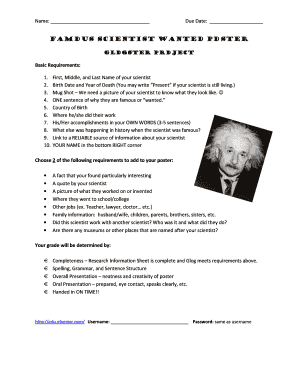 Famous Scientist Wanted Poster