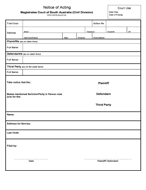 Notice of Acting Court Use