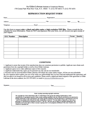 Gilder Lehrman Reproduction Request Form