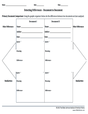 Document Comparison Worksheet