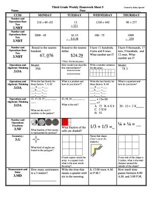 Weekly Homework Sheet - robesonk12ncus - robeson k12 nc