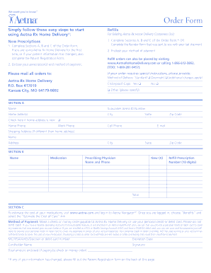Aetna Rx Home Delivery Order Form