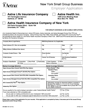 New York Small Group Business Employer Application