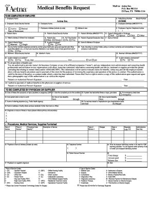 Aetna Medical Benefits Claim Form