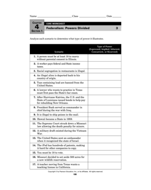 Federalism Powers Divided Worksheet Answer Key - Fill and Sign Printable  Template Online