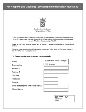 Air Weapons and Licensing (Scotland) Bill: Introductory Questions