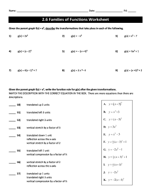 2 6 Families Of Functions Worksheet Answers - Fill and Sign Printable  Template Online