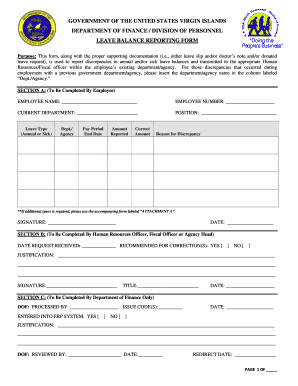 Leave Balance Reporting Form