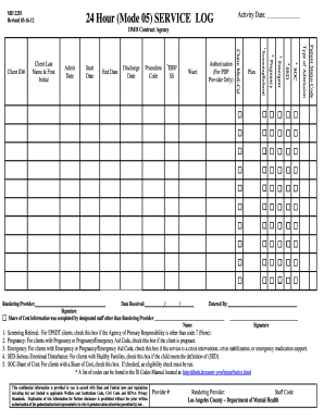 Mental Health Service Log