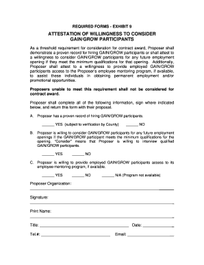 GAIN/GROW Attestation Form