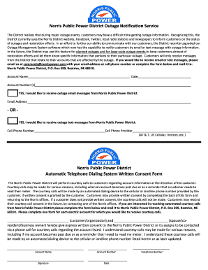 Norris Public Power District Outage Notification Consent