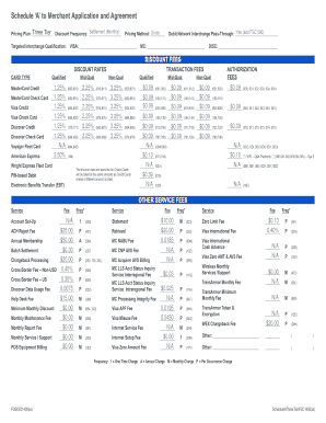 Merchant Application and Agreement Schedule A