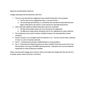 Alignment and Allowability Form
