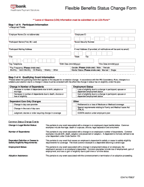 Flexible Benefits Status Change Form