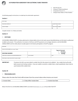 Electronic Funds Transfer Authorization Agreement