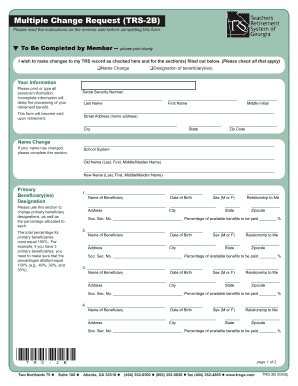 Multiple Change Request Form TRS-2B