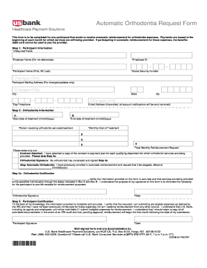 Automatic Orthodontia Reimbursement Request Form