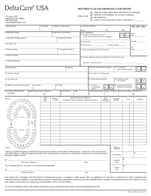 Dental Treatment Plan and Insurance Claim Form