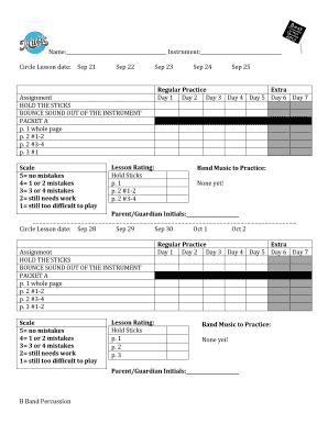Fillable Online Sep 2015 B Percussion Practice Sheet.docx Fax Email ...