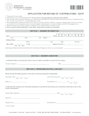 Georgia Defined Contribution Plan Refund Application
