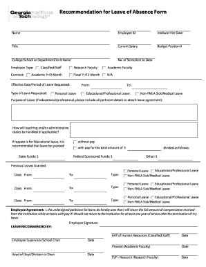 Leave of Absence Form