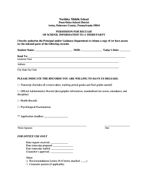 Permission for Release of School Information