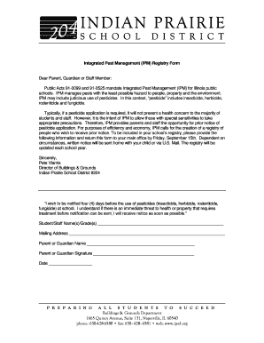 Illinois IPM Pesticide Notification Form
