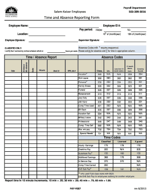 Time and Absence Reporting Form