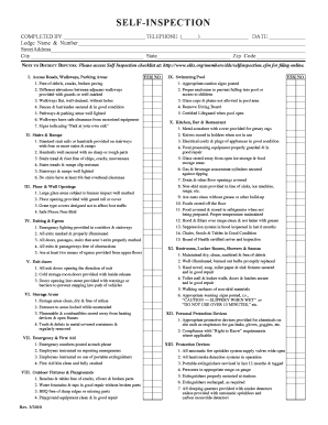 Elks Lodge Self Inspection Form