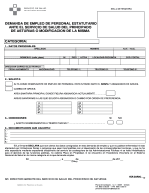Demanda de Empleo de Personal Estatutario