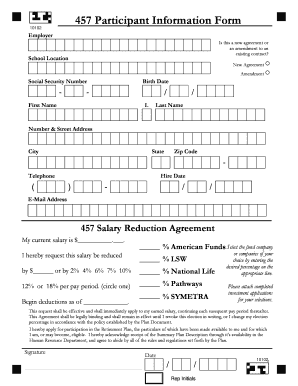457 Salary Reduction Agreement