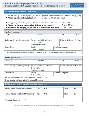 Prescription Advantage Application Form